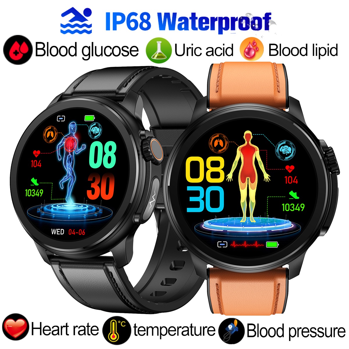 [ET481 Smart Watch Blood Lipid Uric Acid Blood Glucose Body Temperature Monitoring Smartwatch For Men Women Waterproof Sport Fitness Bluetooth Call Bracelet,ET481 Smart Watch For Huawei Blood Lipid Uric Acid Blood Glucose Body Temperature Monitoring Smar ราคา 1,470 บาท*ส่งฟรี