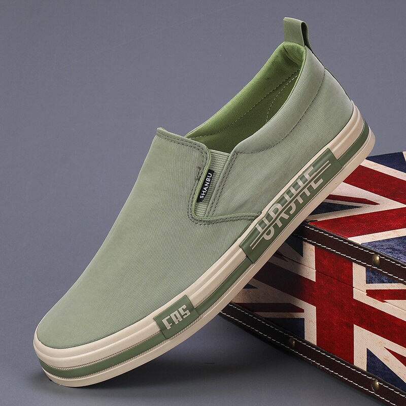 Summer Slip-On Grass Green Skateboard Shoes Men Espadrilles Breathable Casual Shoes For Men Flat Men Sneakers Chaussure Homme