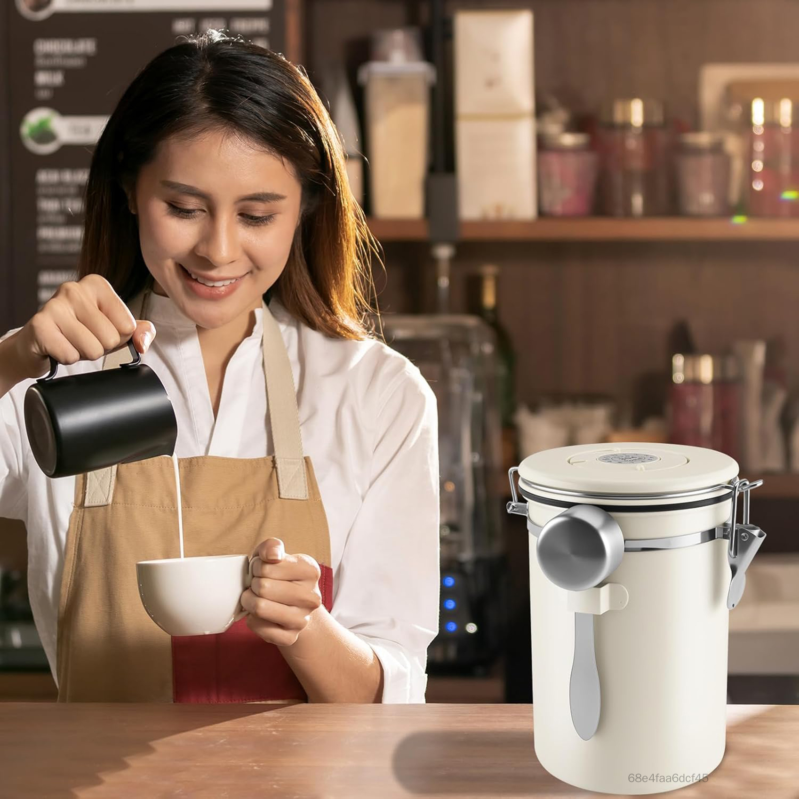 Thùng Đựng Cà Phê Nhà Bếp Thùng Bằng Thép Không Gỉ Bền Đẹp Có Thìa Đựng Kẹo Bánh Quy Đồ Ăn Nhẹ FD-VN