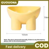 GUOUQNA ชามอาหารและน้ำสำหรับสัตว์เลี้ยงทำจากพลาสติกทนทานต่อการกินอาหารและคอสำหรับสุนัขและแมวทันสมัย