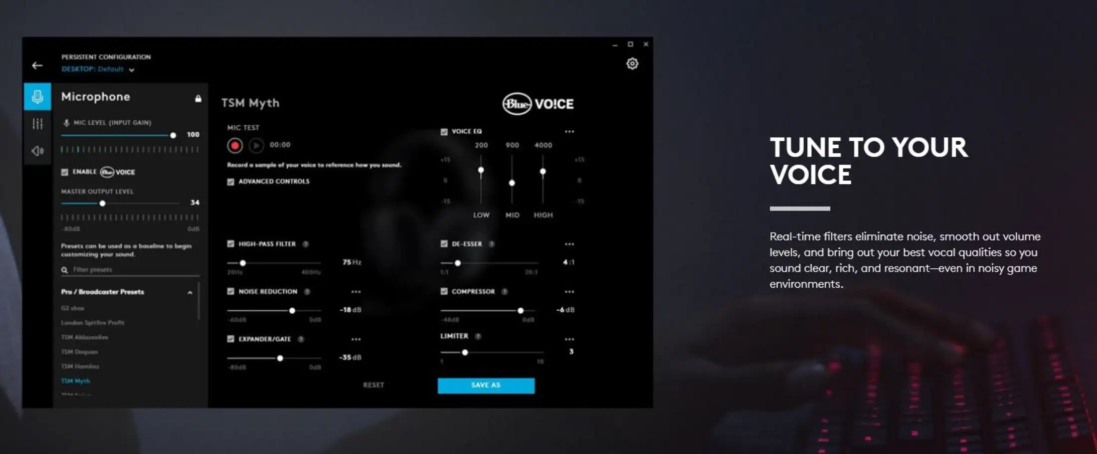blue voice logitech software