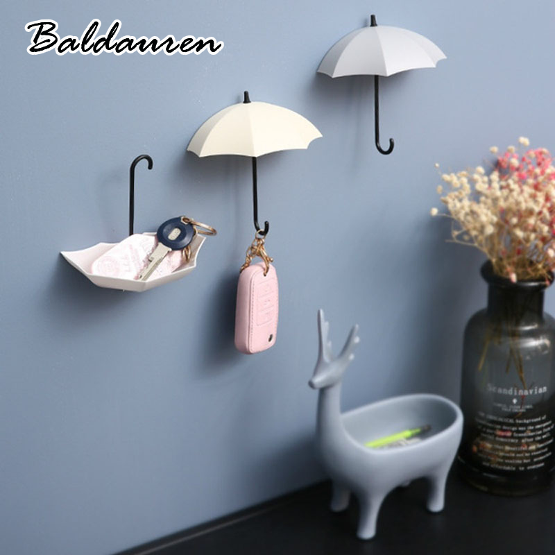 BALDAUREN ไม้แขวนผนังรูปร่มสามชิ้นน่ารักพกพาสะดวก ราคา 12 บาท*ส่งฟรี