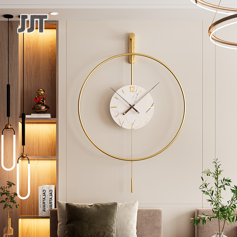 JJT Đồng hồ treo tường đồng hồ treo tường hiện đại đồng hồ treo tường phòng khách đồng hồ kim loại treo tường đồng hồ Đồng hồ treo tường không đấm phòng ngủ phòng khách đồng hồ trang trí tường