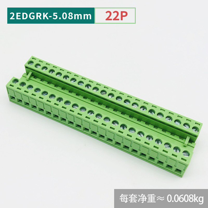 [2EDGK KP-5.08] Đầu Nối Dây Không Hàn Bộ Lắp Ghép 22P Zhixing | 2-24P 5.08mm 300V 10A | Tự Động Hóa & Điện Tử