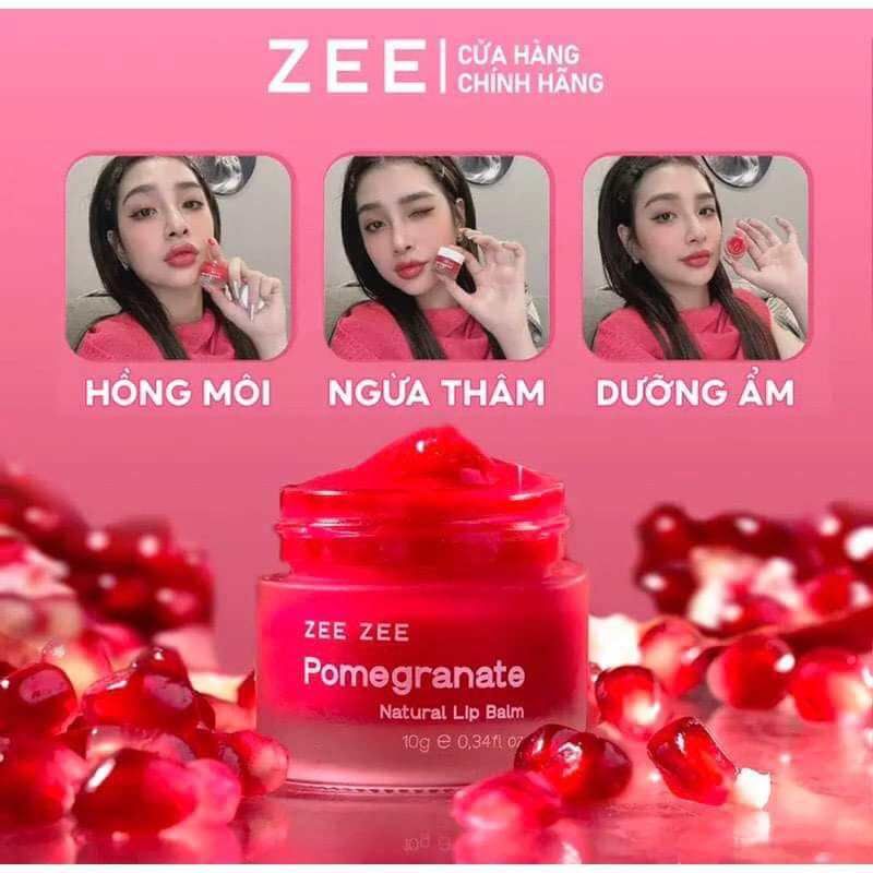 Son lựu đỏ zee store vietnam son dưỡng hồng môi - pomegranate natural lip balm 10g