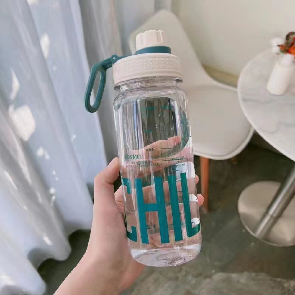 SHUKEYI Nhựa Chai nước Dung tích lớn 0,6L/0,8L/1L Chống rò rỉ Chai nước trong suốt Di động Trọng lượng nhẹ Ấm đun nước du lịch Thể thao ngoài trời - 4