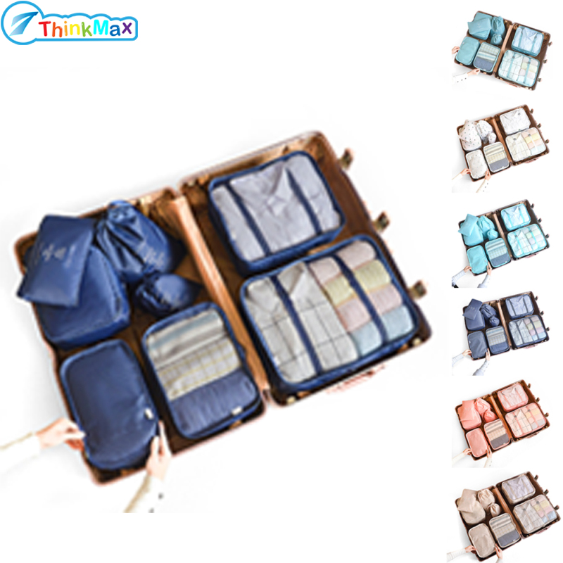 8Pcs Luggage Storage Bags Large Capacity Travel Organizer Bag Pouch For Packing Clothes Underwear Cosmetic ราคา 332 บาท*ส่งฟรี