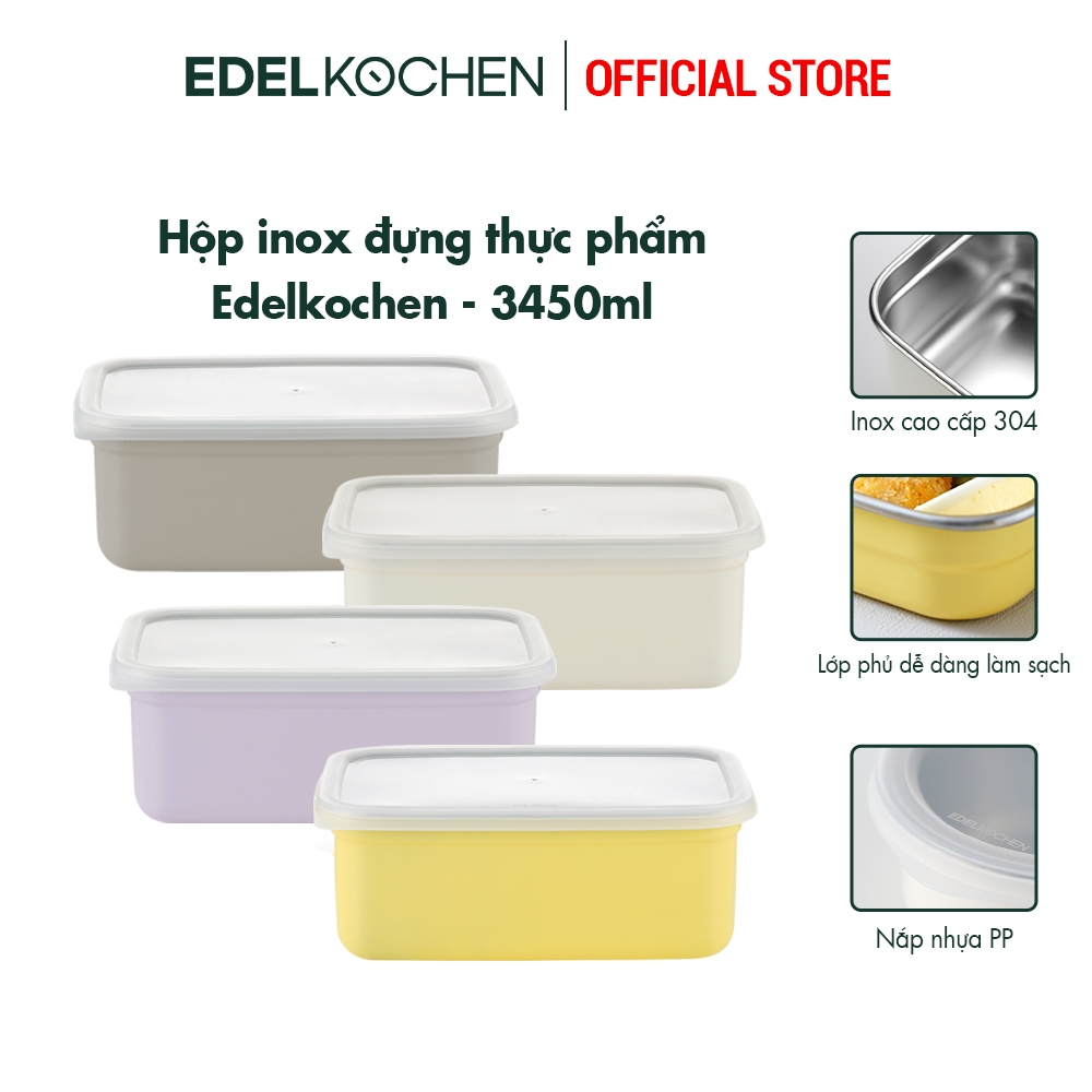 Hộp đựng thực phẩm trữ đông inox 304 Edelkochen Edellock Collection – Màu Rose