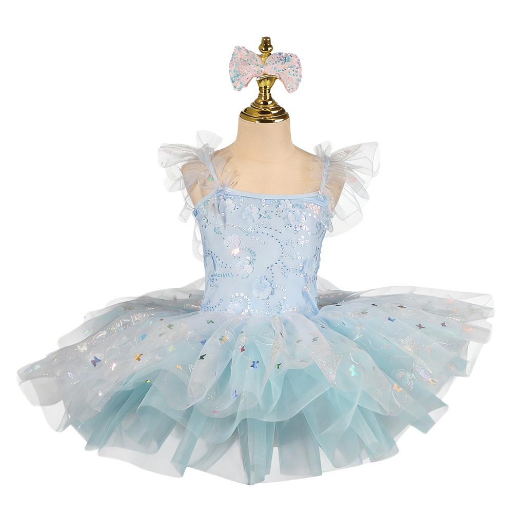 CHITETURAL Đầm sequin Váy ballet cho trẻ em Hiện đại Hoa Váy tutu ballet Thời trang Váy tiệc Trang phục khiêu vũ Bé gái - 2
