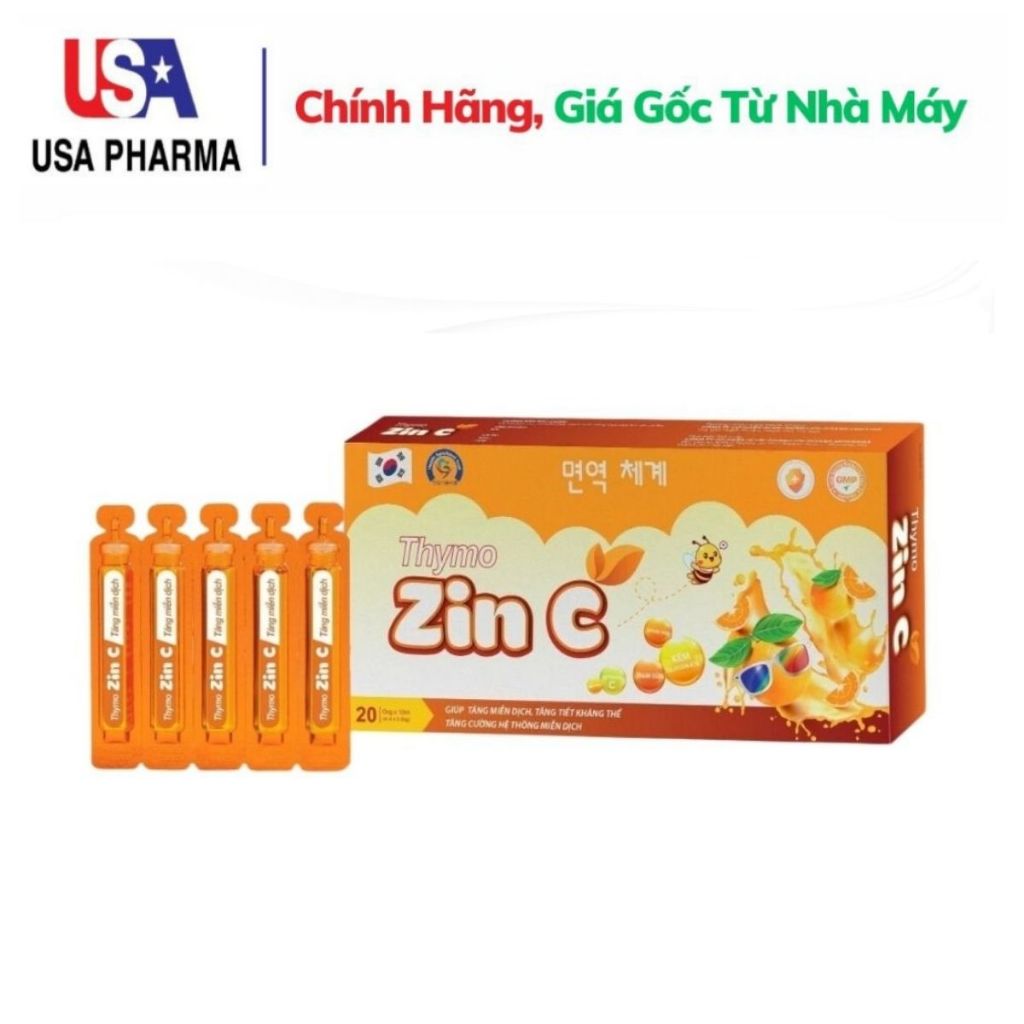 Siro kẽm ống cho trẻ từ 2 tuổi Thymo Zinc Kẽm Gluconat + Vitamin C + Thymomodulin - Tăng cường sức đ