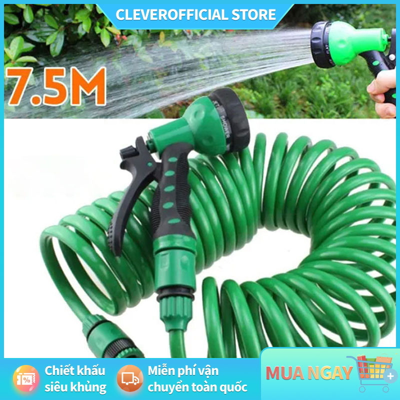 ⚡Miễn Phí Vận Chuyển⚡ Vòi tưới cây đa năng Garden - Vòi xịt nước tưới cây 5 chế độ - Lò xo co giãn chịu áp - Xịt rửa xe đa năng