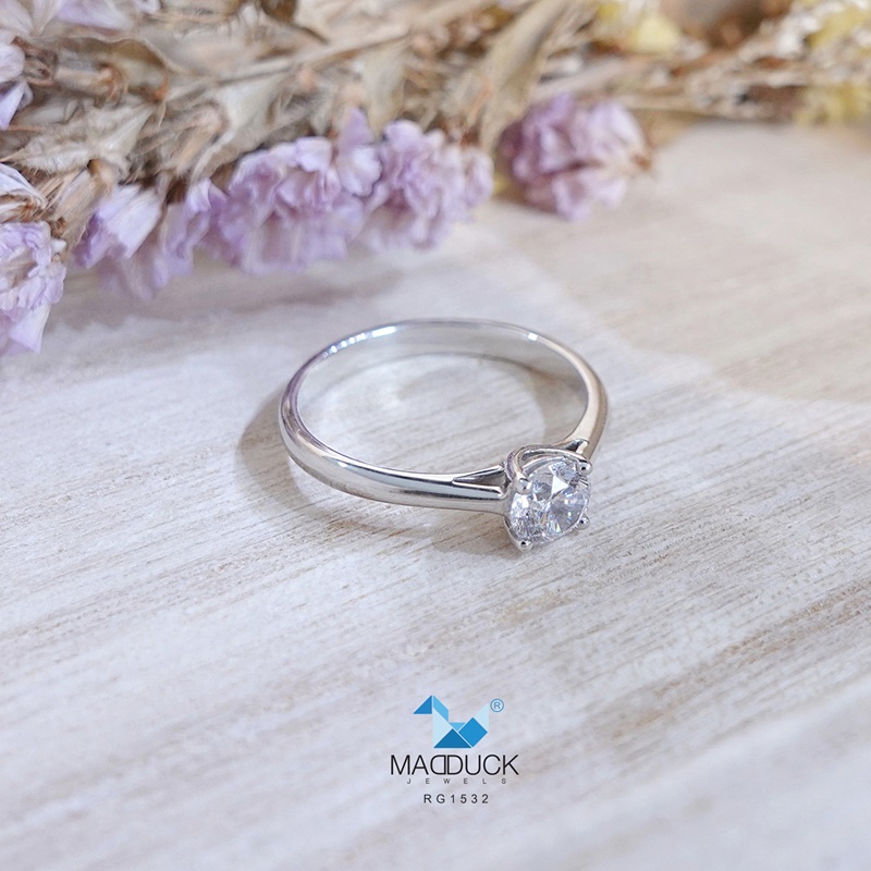 แหวน madduckjewels RG1532 เงินแท้ 925 CZ / โมอิส (Moissanite) / เพชรแลป (Lab Grown) ชุบโรเดียม หมั้น แต่งงาน ราคา 3,780 บาท*ส่งฟรี