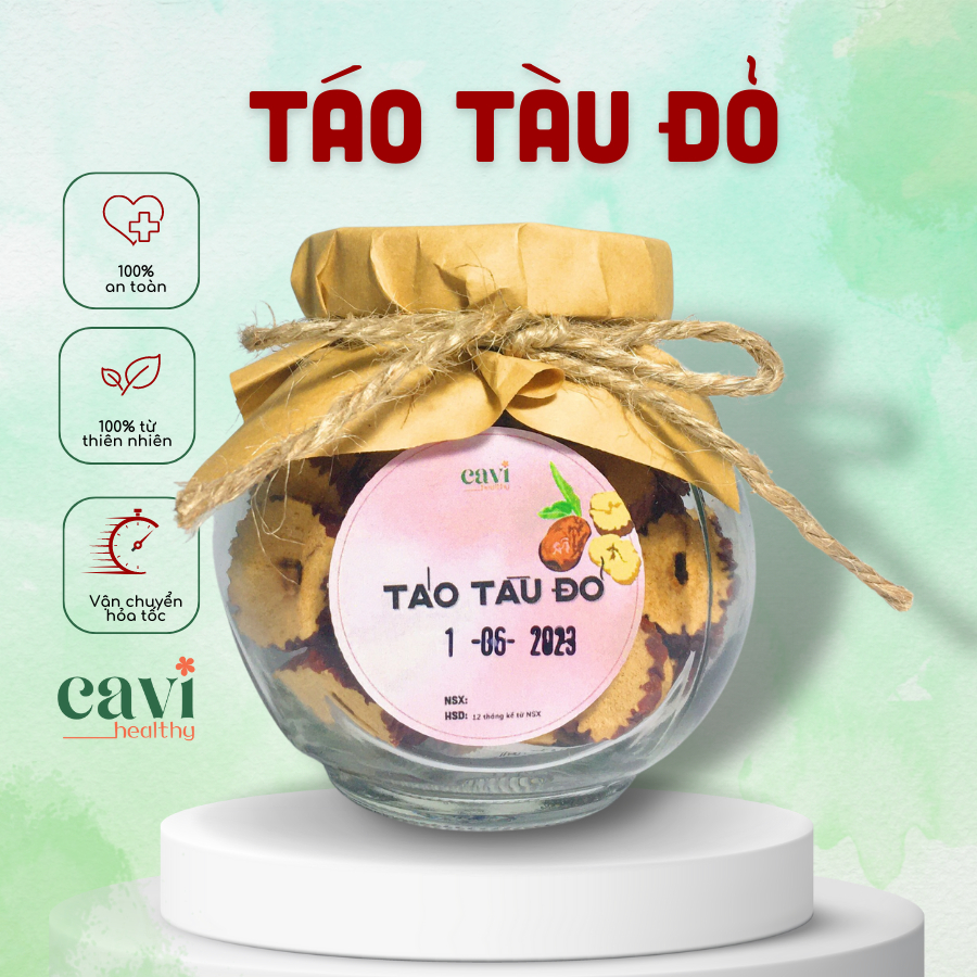 Lọ táo եàu đỏ thá¡ lát sấy lạnh dùng pha trà, chưng yến, chè dưỡng nhan