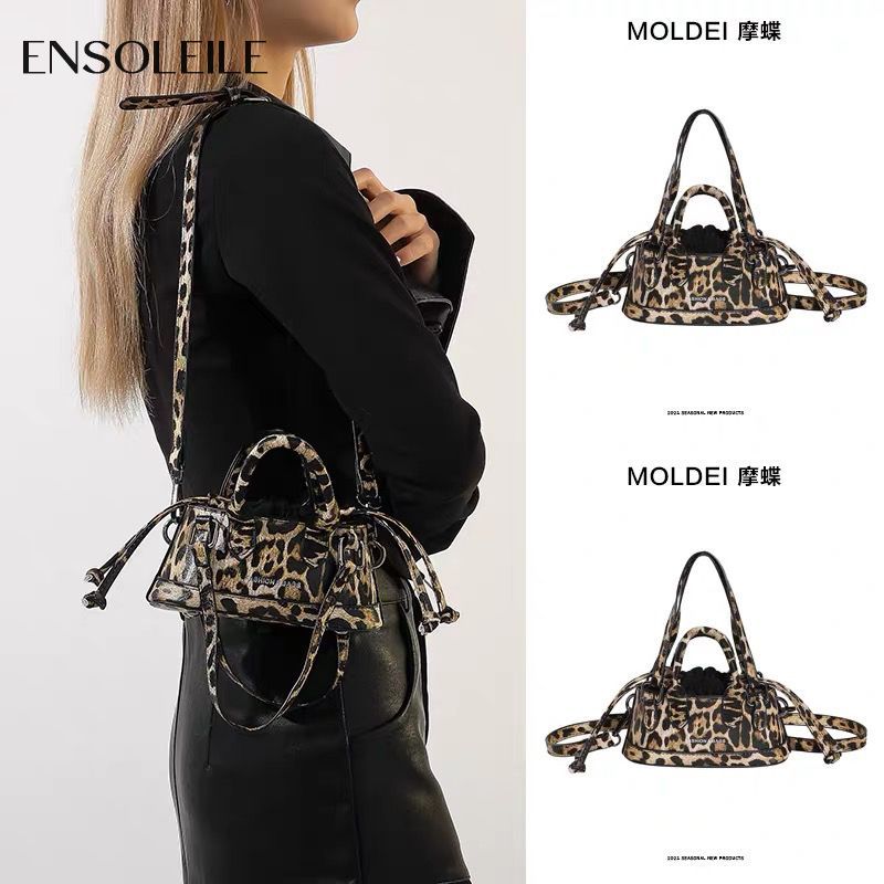 Womens Crossbody Bag Europe and the United States niche design mini lipstick bag texture foreign style handbag small bag leopard print hot girl bag sweet cool wind crossbody bag