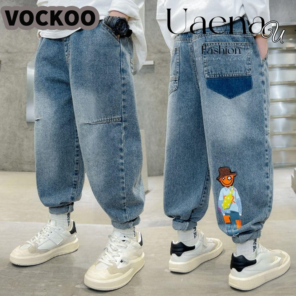 VOCKOO Uaenau Boy JEANS, Blue JEANS, Size - Wide Mobile Animation Character Spring baggy JEANS ราคา  173 บาท*ส่งฟรี