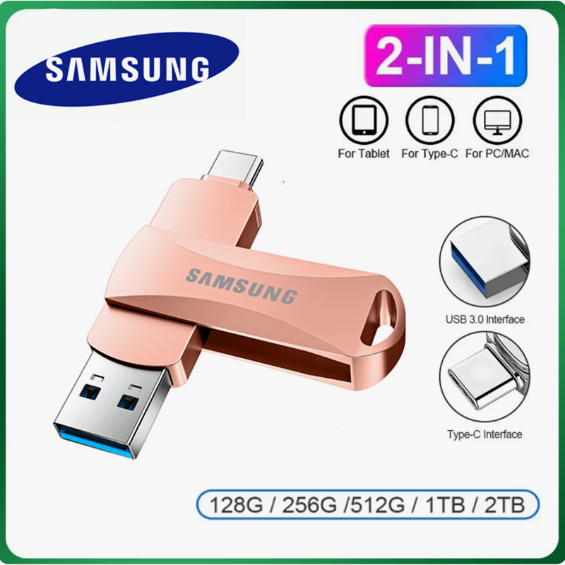 SAMSUNG 2-In-1 1TB 2TB USB Memory Stick Type-C Pendrive Flash Pendrive Disk for Android IOS