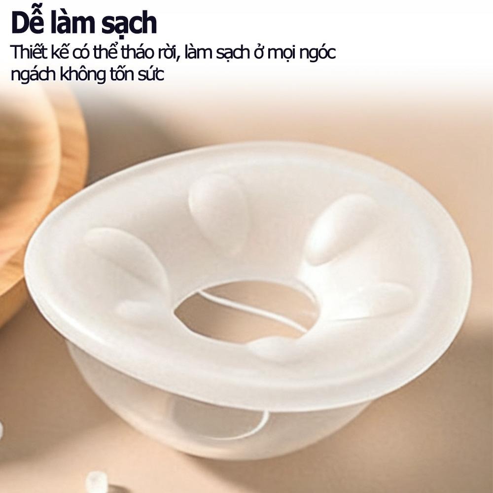 thiết kế vệ sinh không cần cầm tay, bảo vệ sức khỏe, chống tràn dễ dàng, phù hợp di chuyển, mẹ cho con bú, silicone trữ sữa