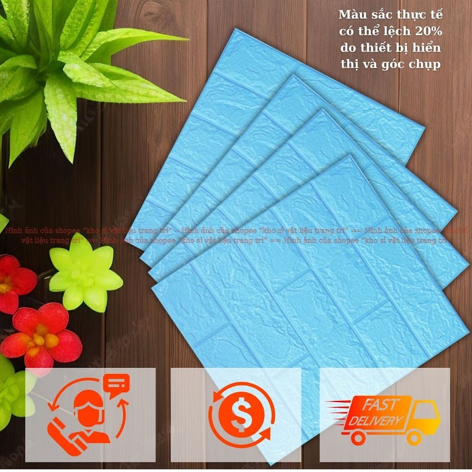 Xốp dán tường 3d giả gạch màu xanh trời 35x38cm: trải nghiệm không gian tươi mới