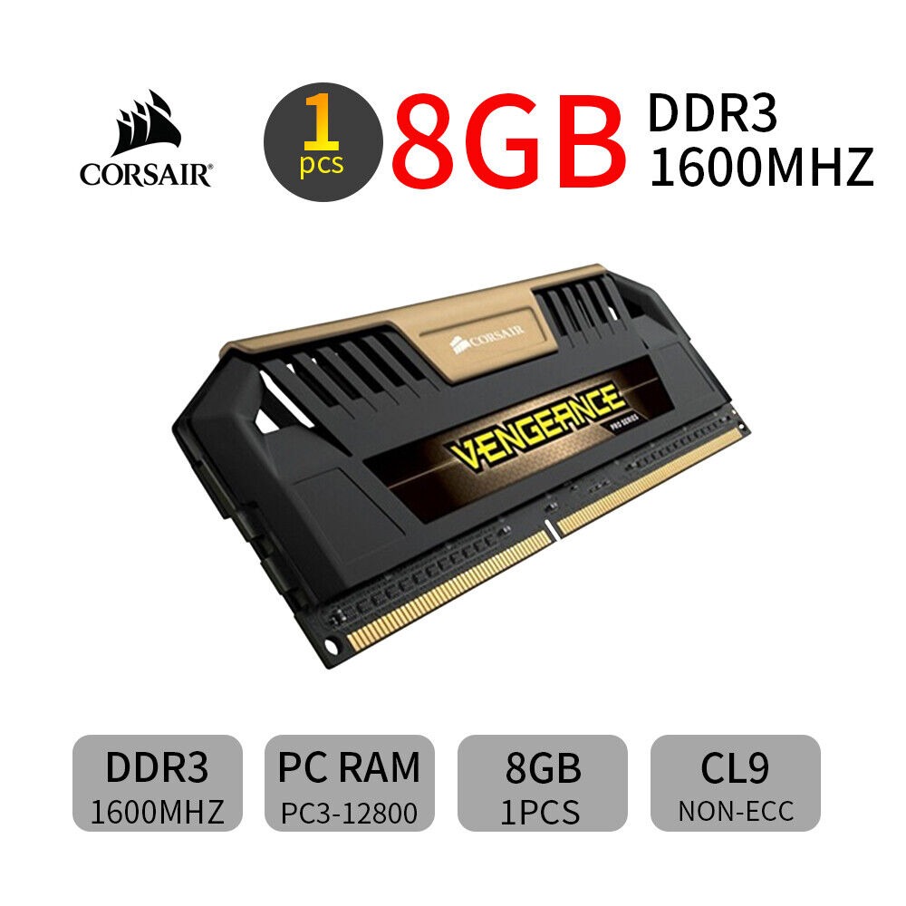 For Corsair Pro 8GB DDR3 1600MHz CL9 PC3-12800U Desktop Memory CMY8GX3M1A1600C9A AB