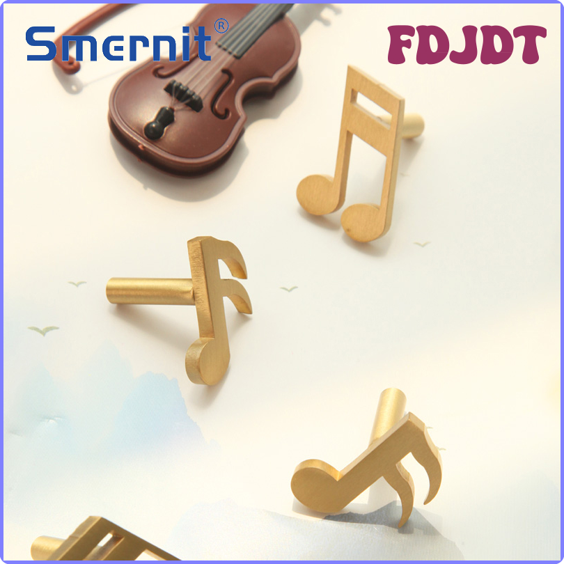 FDJDT Musical Note Brass Door Handles and Knobs for Kitchen Cabinet Modern Simple Dresser Furniture Handles Drawer Pulls DRJTR