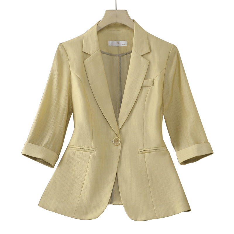 Summer High-End New Slim Fit Mid Sleeve Women's Small Suit With Texture, Workplace Formal Women's Coat, Small And Thin Style ราคา 2,121 บาท*ส่งฟรี