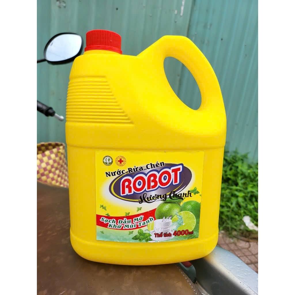 Nước Rửa Chén Robot Can 4 Lít và Túi Vòi1.6kg Hương Chanh Sả