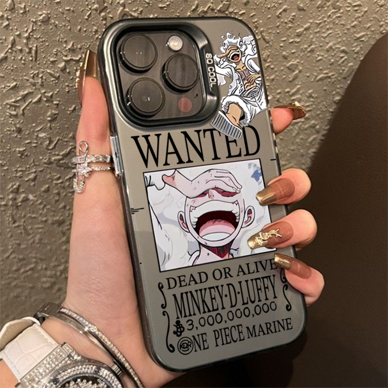 Ốp cứng cho iPhone 11 12 13 14 15 Pro Max XR X XS 7 8 Plus One Piece Anime Luffy Gear 5 mờ chống sốc