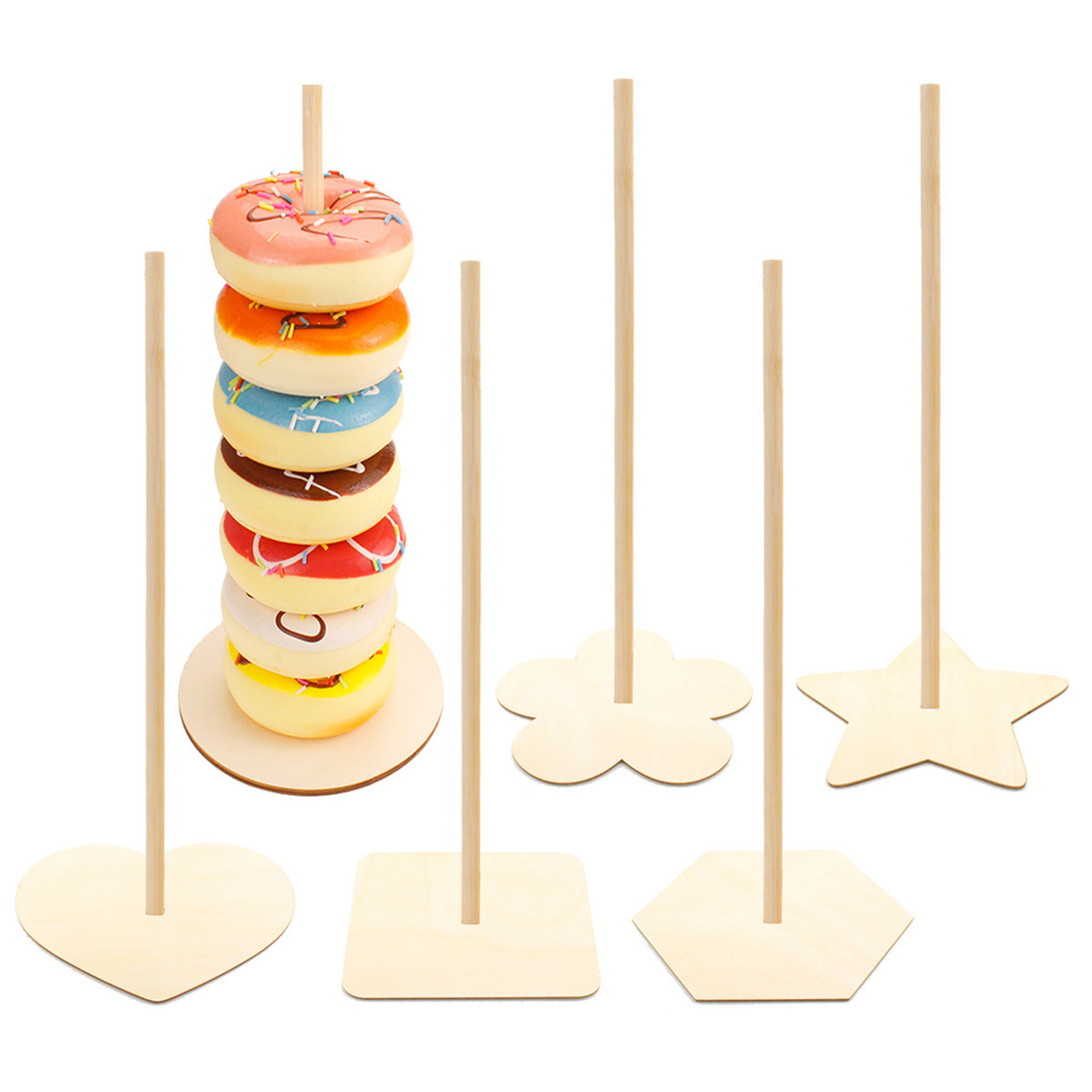 Xiaxuannai lắp ráp nhanh chóng Donut đứng bagel hiển thị đứng Donut bằng gỗ đứng chủ cho tráng miệng để bàn tiệc cưới sinh nhật mạnh mẽ bagel tháp trưng bày với lắp ráp nhanh chóng