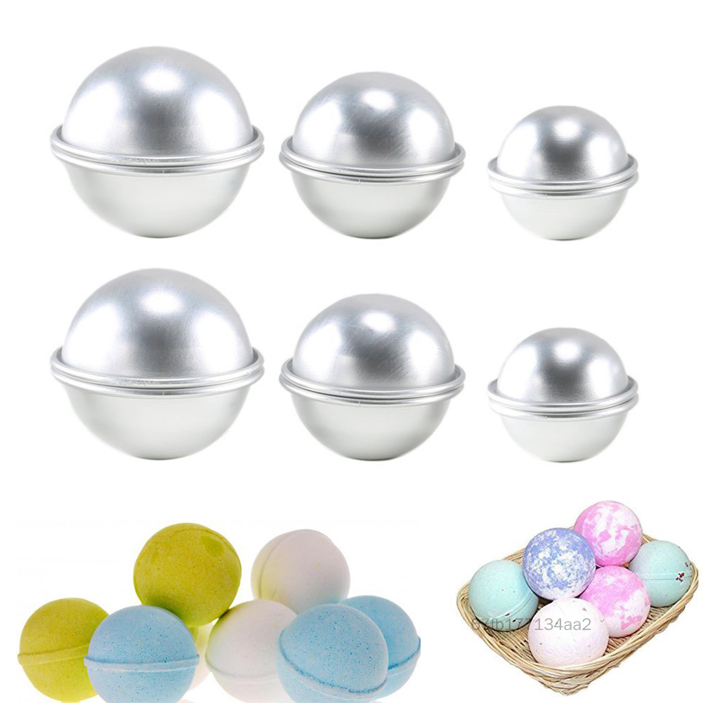 6 Cái/bộ Mới Tắm Quả Bom Khuôn Hợp Kim Nhôm Bóng Quả Cầu Tắm Quả Bom Khuôn Bánh Nướng Bánh Ngọt Khuôn Sweep-VN