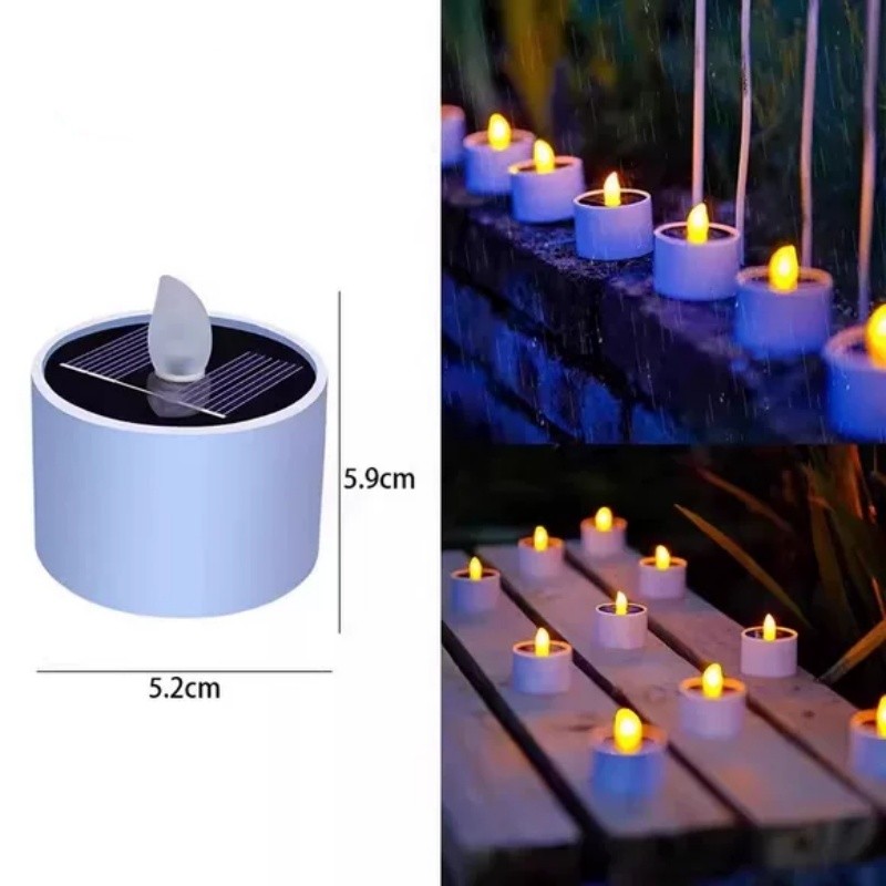 Solar Candle Lights LED Flameless Candle Light Outdoor Waterproof Solar Lamp for Weeding Home Decor