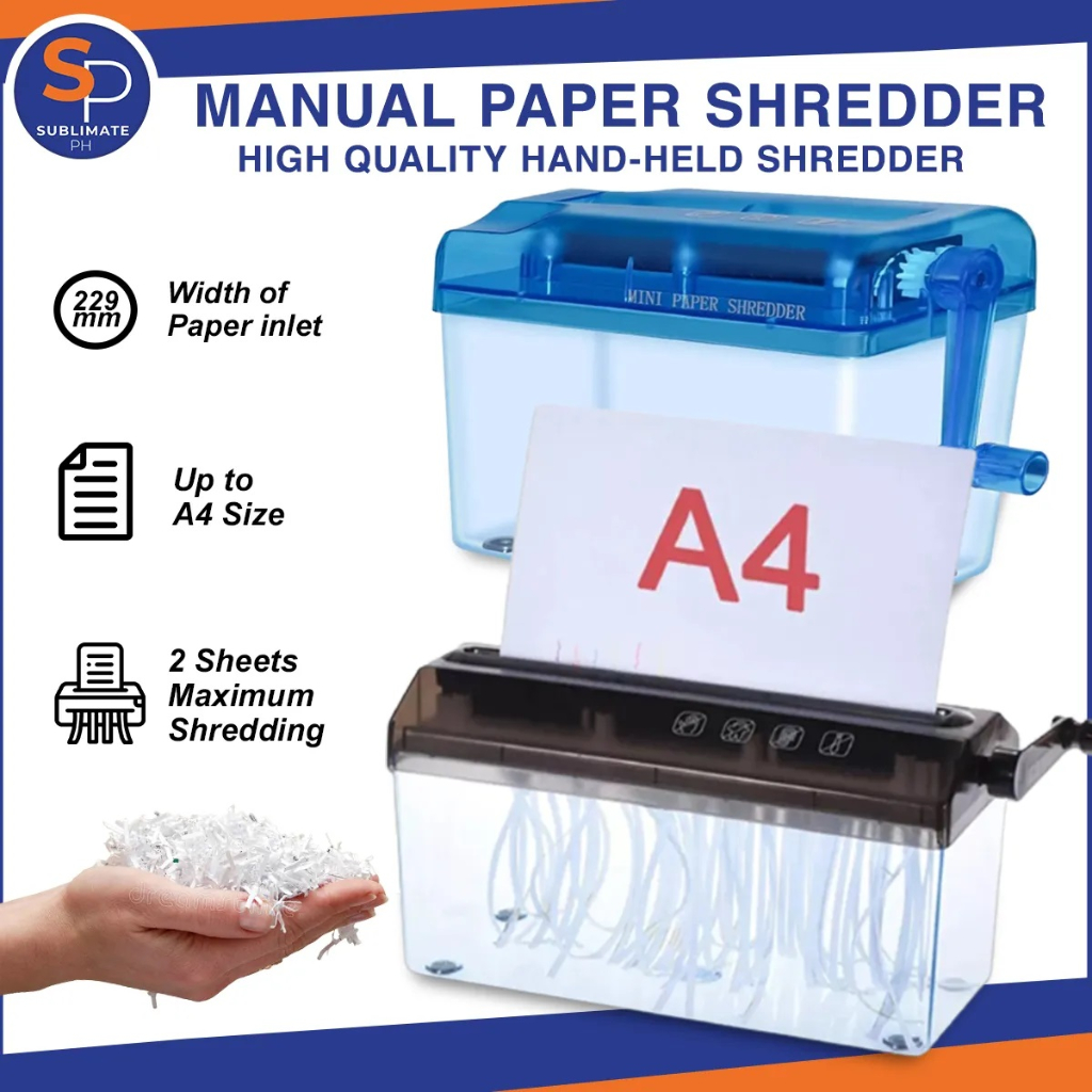 Manual Paper Shredder A4 size 3mm Strips Hand Rotating Paper Shredder