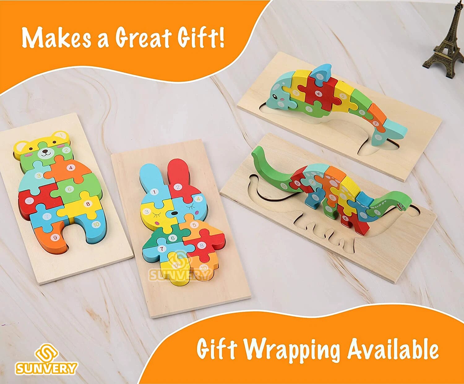 Montessori Bằng Gỗ Toddler Câu Đố Cho Trẻ Em Montessori đồ chơi cho trẻ mới biết đi 2 3 4 5 Năm Tuổi Top 3D Câu Đố giáo dục khủng long Đồ Chơi