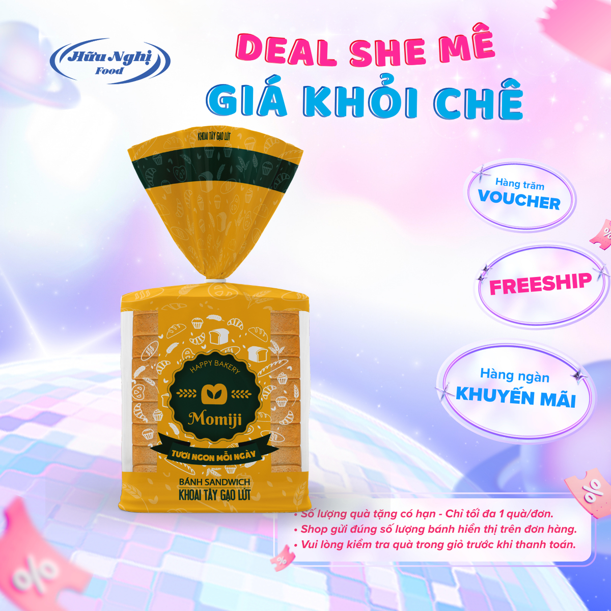 Bánh Mì Momiji Sandwich Khoai Tây Gạo Lứt 300g
