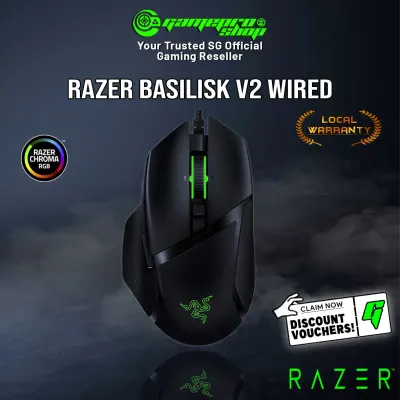 Razer Basilisk V2 Ergonomic Wired Gaming Mouse - RZ01-03160100-R3M1 (2Y)