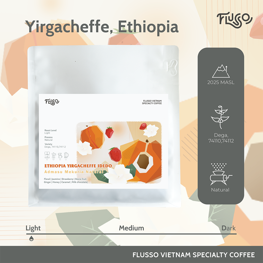 Cà phê Specialty Ethiopia Yirgacheffe Idedo Admasu Mekuria Natural