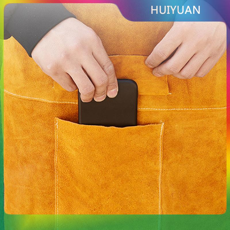 HUIYUAN Tạp dề thợ hàn da bò chất lượng cao đồ bảo hộ lao động an toàn lao động thợ rèn