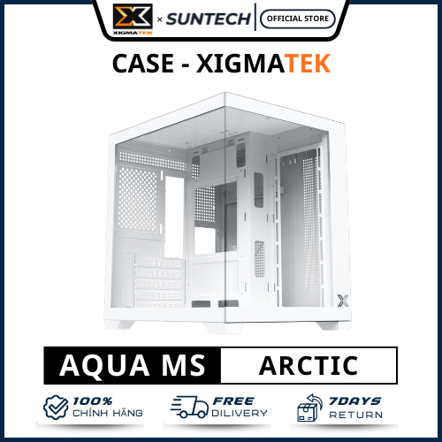 Vỏ Case Xigmatek AQUA MS Arctic (EN90069) - Trắng Tuyết Sang Trọng, 2 Mặt Kính Cường Lực, Form mATX Tối Ưu Giá 480,000 Đồng*Miễn phí vận chuyển