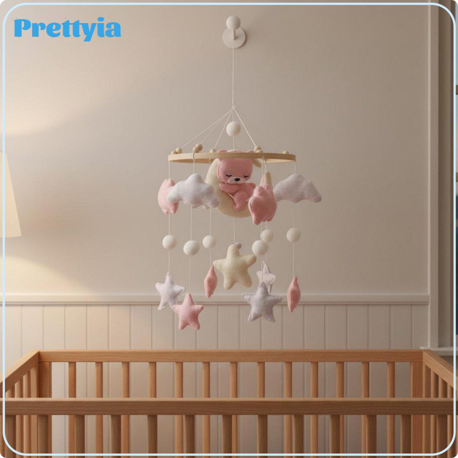Modern Nursery Baby Mobile Delicate Pink Palette Felt Children Bed Bell Crib Mobile for Baby Calming Bedtime Routine