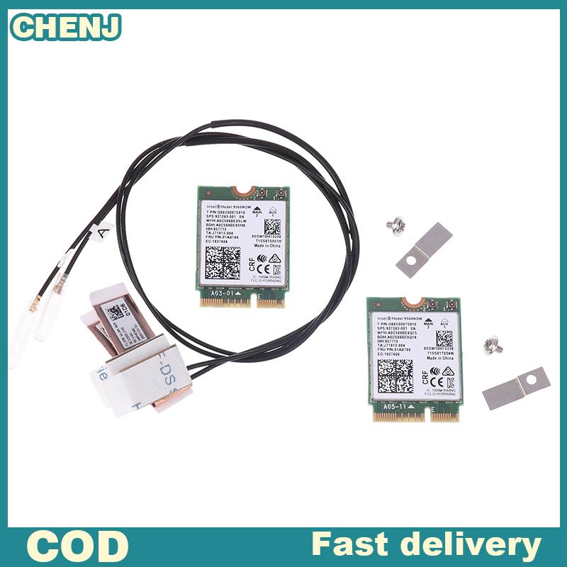 CHENJ การ์ด WiFi 9560NGW + เสาอากาศ1733Mbps ไร้สาย AC 9560 Dual Band 2.4G 5G BT 5.0 802.11Ac M.2อะแดปเตอร์ไร้สาย9560NGW cnvi ราคา 90 บาท*ส่งฟรี
