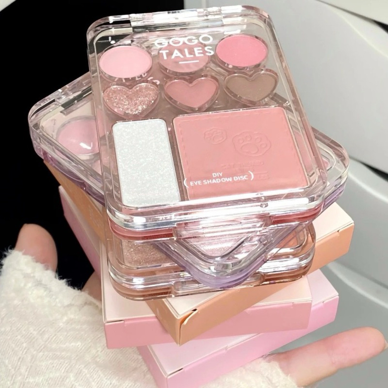 Bảng phấn mắt má hồng highlight 3in1 Gogo Tales Gt609