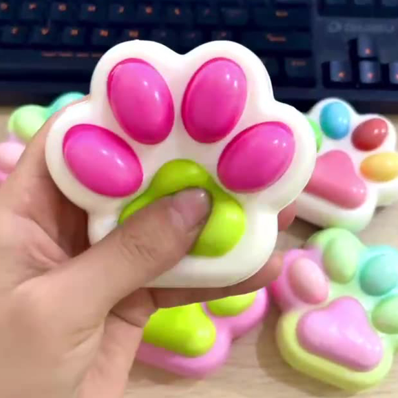 ToyTrek 1pcs mềm dính căng thẳng cứu trợ thư giãn Đồ chơi bóp Mèo Paw Đồ chơi giải nén pinching Cat Paw PU chậm phục hồi đồ chơi