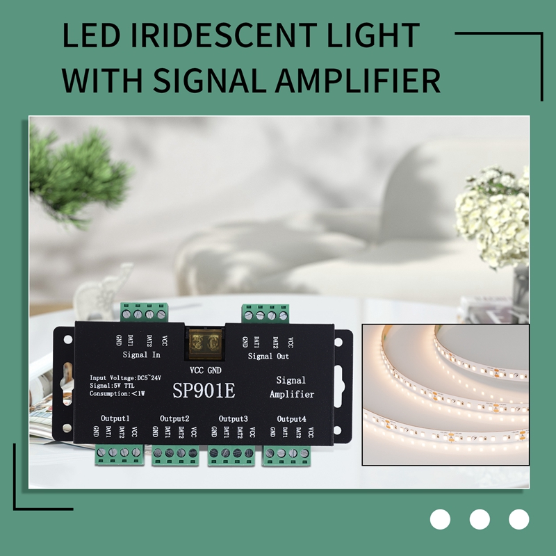 (JDBX) SP901E LED Pixel WS2812B WS2811 SPI Signal Amplifier Repeater for WS2813 SK6812 WS2815 WS2801