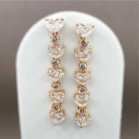 JACATEL Lucinda Repeating Heart Pattern Drop Earrings