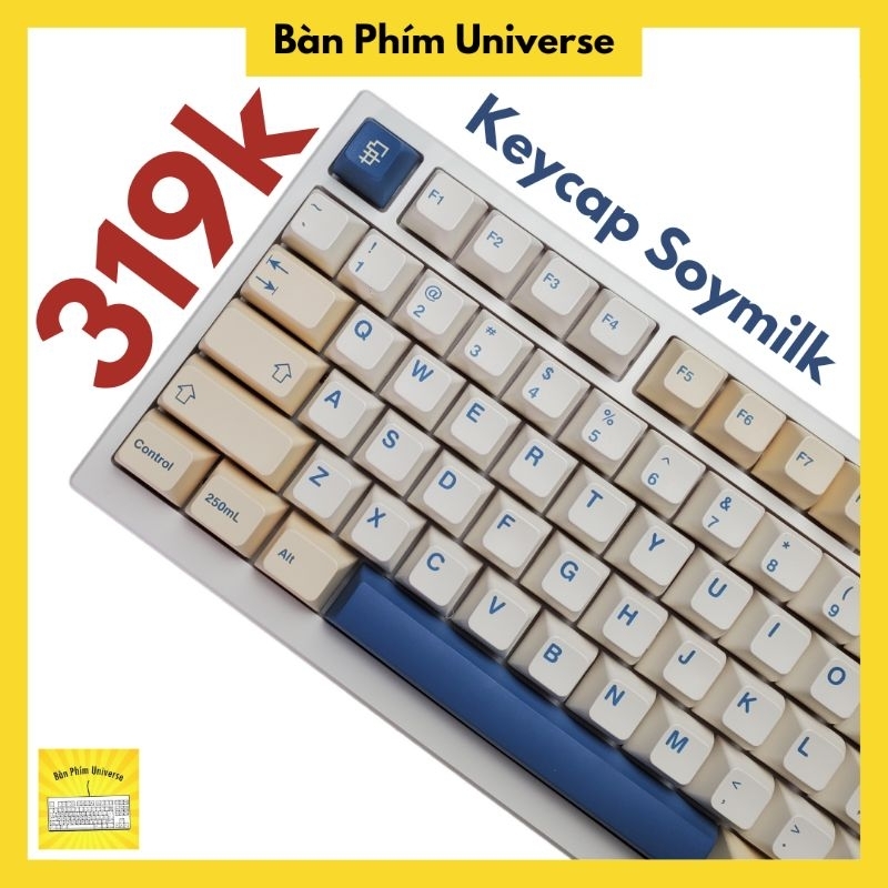 Keycap soymilk - keycap pbt dyesub 131 nút cho bàn phím cơ - keycap cream xanh profile HSA giống xda cộng cherry profile