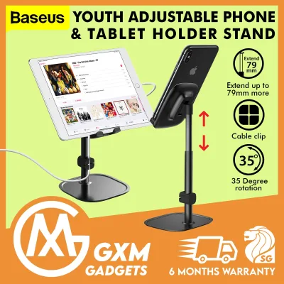 Baseus Adjustable Phone Tablets Mount Holder Stand Compatible For iPhone iPad Samsung Xiaomi Huawei Youth Series Desktop Bracket