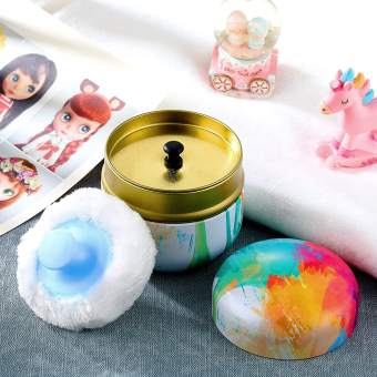Body Powder Case And Powder Puff With Powder Puff Container Tea Canister Baby Adult Body Talcum Powder Puff Container