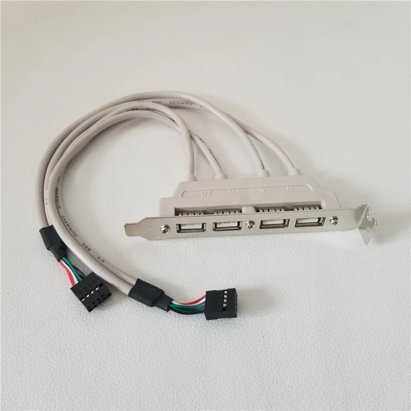 Máy chủ Vỏ máy tính Chassis Bo mạch chủ kép 9pin USB đầu cái đến 4-Port USB 2.0 Loại Một Nữ Bảng điều khiển phía sau khung Expander