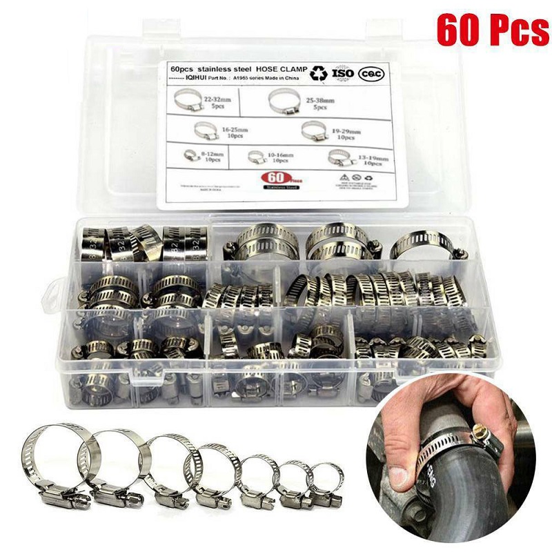 5 PACK 25-38MM STAINLESS STEEL JUBILEE CLIPS FOR 32MM HOSE PIPE SCREW FIX DIY 