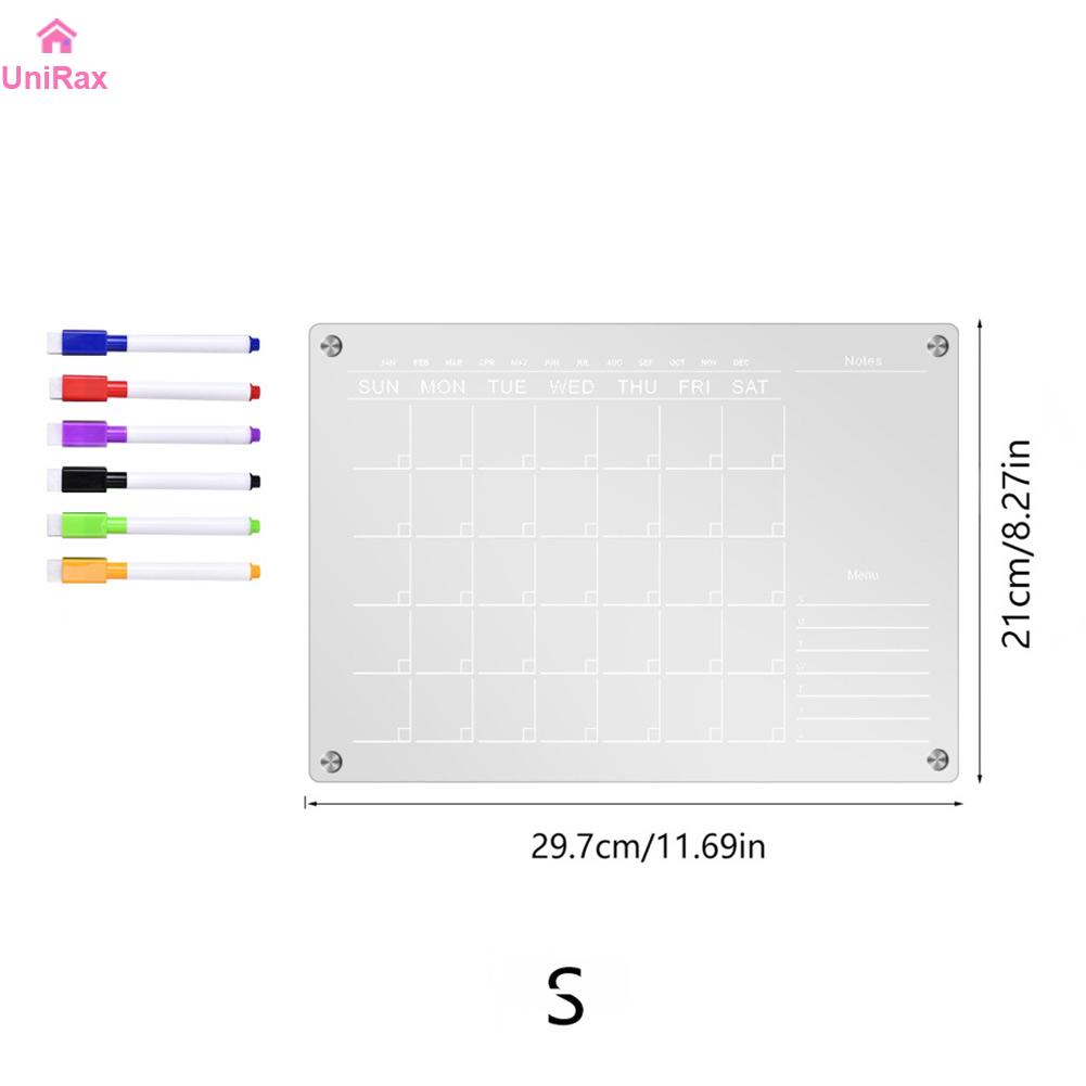 【Unirax】 lịch Acrylic hàng tháng kế hoạch hàng tháng trơn tru trong suốt sành điệu cuộc sống hàng ngày 【hàng có sẵn】