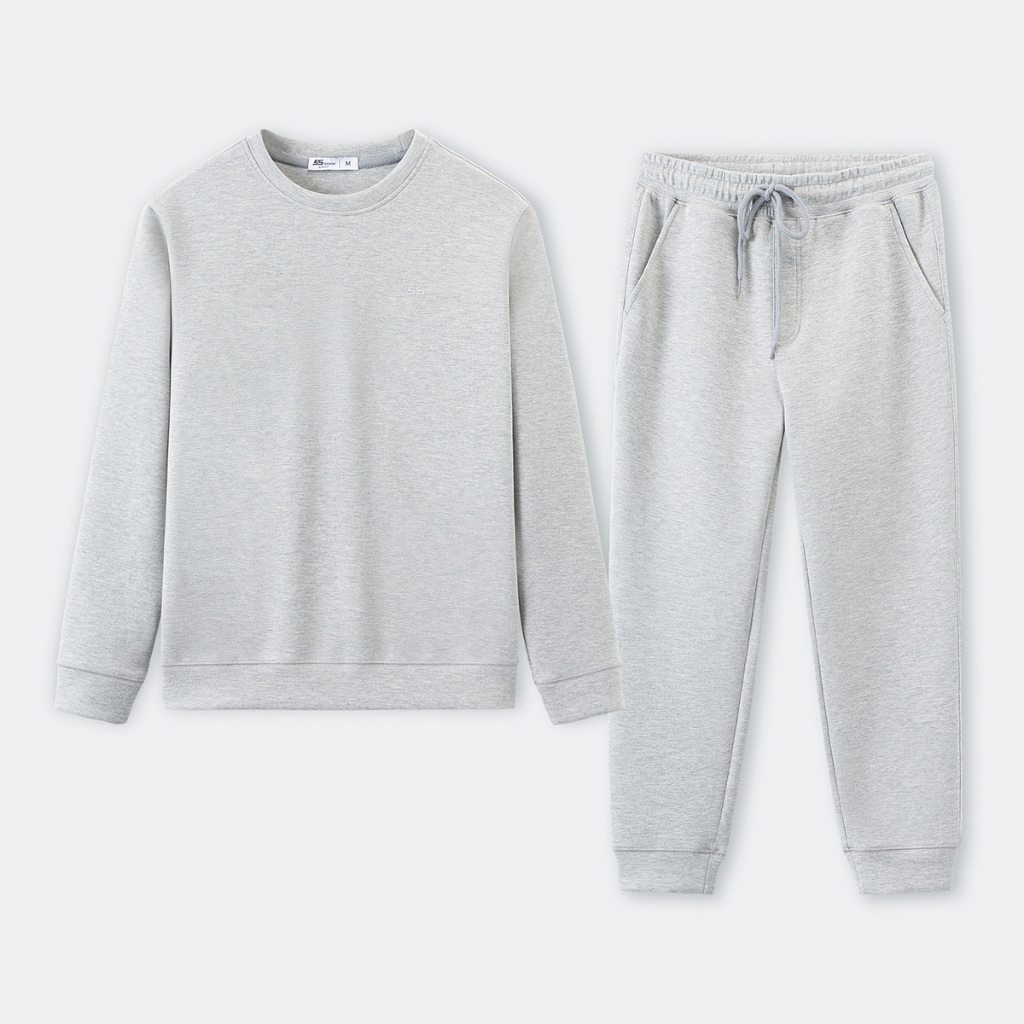 ewr Bộ Quần Áo Nam Dài Tay 5S FASHION Chất Nỉ Cotton Dày Dặn Trơn Basic Dễ Mặc (BNI23400) 234